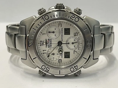 Sector 450 Chronograph Swiss Made Quartz White Dial Perfectly Working - Image 1 of 4