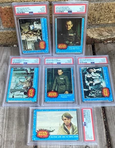 GRADED 1977 Topps Star Wars RARE ERROR CARD LOT PSA SERIES 1 BLUE LUKE SKYWALKER - Picture 1 of 6