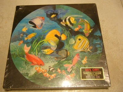 Vintage Springbok Round Puzzle Undersea Enchantment Tropical Fish Reef SEALED! - Image 1 of 4