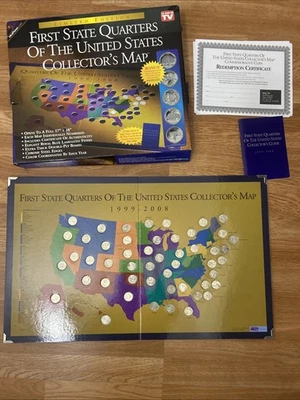 First State Quarters of the United States Collector’s Map 1999-2008 Conjunto Completo - Imagem 1 de 4