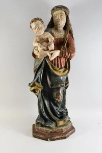 P89E72- Umkreis Leinberger Gotik Heilgenfigur Madonna & Kind geschnitzt um 1520 - Bild 1 von 12