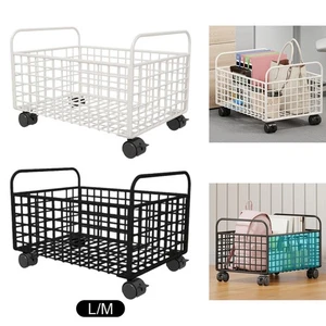 Rolling Utility Cart Metal Mesh Storage Bin Under Desk Kitchen Crafts Practical - Picture 1 of 4