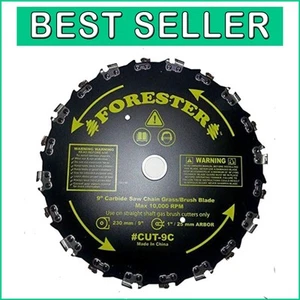Carbide Tipped 9" Trimmer Blade with 20 Teeth - Perfect for Cutting Trees - Picture 1 of 2