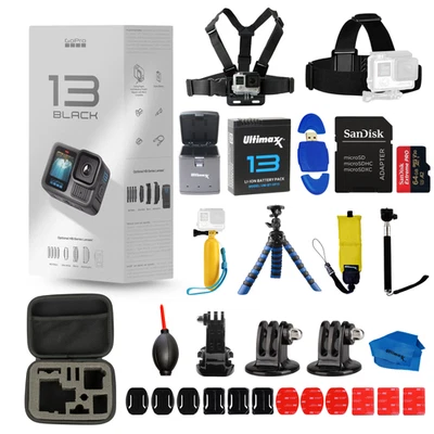 GoPro HERO 13 HERO13 Black 27MP Action Camera + EXT BATT 32GB Bundle - Image 1 of 3