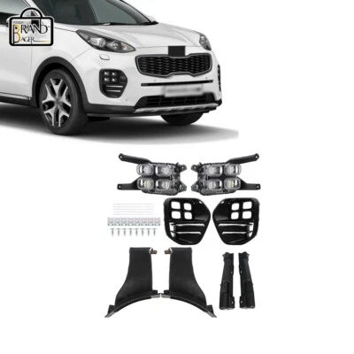 LED 雾灯灯泡保险杠和挡板套件前 LH&RH 适用于起亚 Sportage 2017-2018 — 第 1/4 张图片