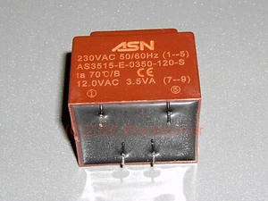 Printtrafo 230V AC 12V AC Encapsulated Transformer AS3515-E-0350-120-S - Bild 1 von 3
