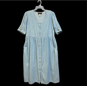 Truly Yours Sport Mujer 1X Vestido 100 % Algodón Vintage Chambray Modesto Confort - Imagen 1 de 11