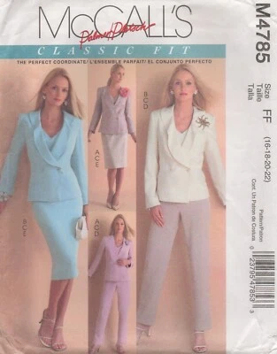McCalls Sewing Pattern 4785 Jacket Trousers Top Skirt Palmer Pletsch 16 - 22 New - Image 1 of 4
