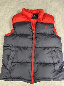 U.S. Polo Assn Men’s Puffer Vest Full Zip Jacket Navy Blue Red Large - Picture 1 of 15