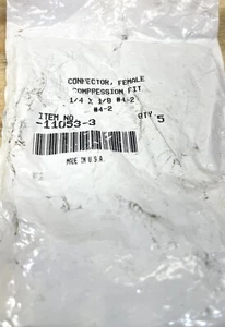 BOLSA DE 5 11053-3 1/4" X 1/8" HEMBRA LATÓN COMPRESIÓN AJUSTE CONECTOR - Imagen 1 de 2