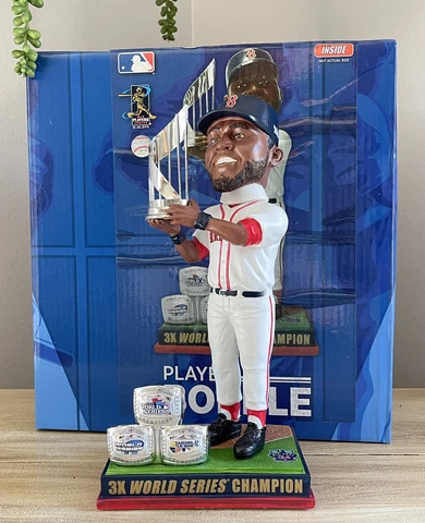 DAVID ORTIZ Boston Red Sox 3x World Series Rings 10” Bobblehead #/334 NIB! Cover