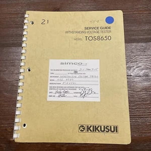 Kikusui TOS8650 Withstanding Voltage Tester Service Guide Port No.Z-210-471 - Picture 1 of 3