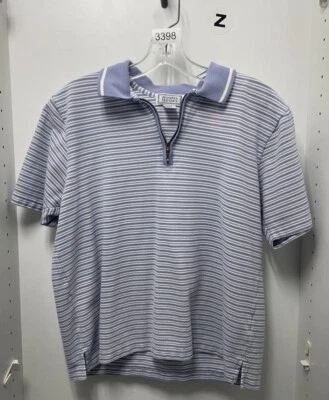 Polo Jennifer Moore Púrpura Rayas Cremallera Cuello Talla Mediana Foto 1 de 3