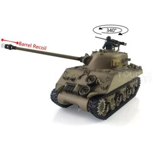 Henglong BB IR RC Tank 1/16 7.0 Plastic M4A3 Sherman RTR 3898 Barrel Recoil Smog - Picture 1 of 4