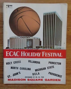 ECAC Holiday Festival 1968 Program LEW ALCINDER SIDNEY WICKS John Wooden UCLA - Picture 1 of 17