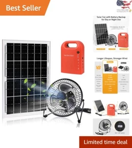 Solar Powered Fan Kit with 44.4Wh Battery - Efficient Greenhouse Air Circulation - Picture 1 of 10