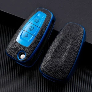 Weiche TPU Auto Fernbedienung Schlüsselanhänger Abdeckung Etui für Ford Mondeo Focus Transit Galaxy BLAU - Bild 1 von 6