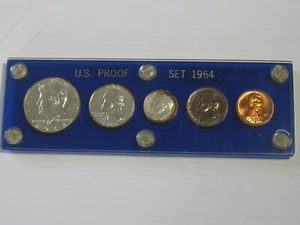 1964 Uncirculated Proof Set in Advertising Blue Capital Holder - #10844-47 - Picture 1 of 13