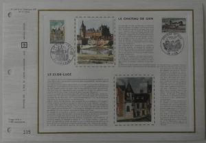 Feuillet CEF 1er jour 244 Soie 1973 Série Touristique Clos-Lucé & Château Gien - Picture 1 of 1