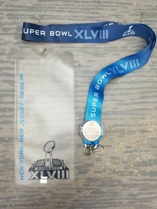 Superbowl XLVIII New York New Jersey 2014 PSG 20" Lanyard w/ Ticket Holder & Pin - Picture 1 of 4