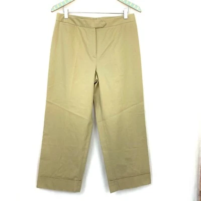 Bernard Zins Paris Cropped Khaki Pants 8 Flat Front Fits 30x24 Womens Tan Ravel - Image 1 of 4