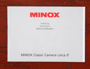 CÁMARA CLÁSICA MINOX LEICA If LIBRO DE INSTRUCCIONES/187053 - Imagen 1 de 1