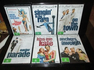 CLASSIC HOLLYWWOD MOVIES DVD'S X6 "SINGIN IN THE RAIN" "ANCHORS AWAY" (NEW) - Picture 1 of 15