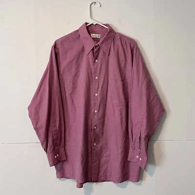 Van Heusen Mens Dress Shirt Size 16.5 32/33 Pink L Wrinkle Free Broadcloth - Image 1 of 4