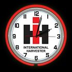 19" International Harvester IH Sign Red Double Neon Clock 