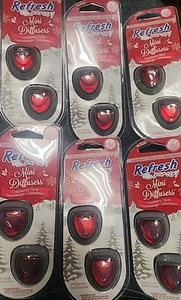 6x2pk Refresh Your Car! Mini Diffuser - Car Air Fresheners, Cranberry Glow 12Tot - Picture 1 of 1