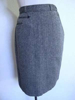 Vintage 50s 60s Evan Picone Gray Herringbone Wool Pencil Skirt XXS 24.5" Waist - Image 1 of 4