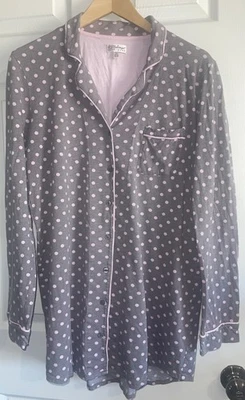 PJ Salvage Camisón Lunares Camisa para Dormir Talla XL Algodón Pijama Gris Rosa Pijamas Foto 1 de 4