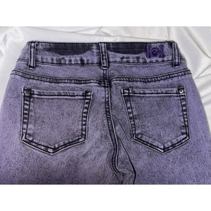 L.E.I. Juniors Jegging Pants Size 1 Purple Emma Skinny Flat Front Slim Leg Zip - Picture 1 of 5