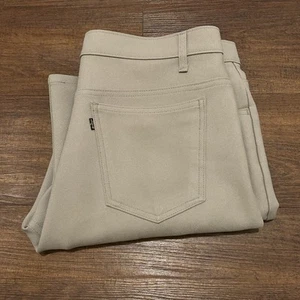 Vintage Levi’s Action Slacks Men’s 38x30 Beige Tan Flat Front 5 Pocket - Foto 1 di 13