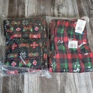 Bundle Pajama Pants Set Cuddle Duds Christmas Jammies Boys Size Med 6/7 Plaid - Picture 1 of 8