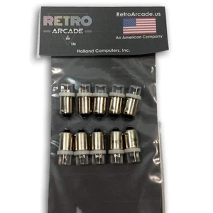 10 Pack White Pinball 6.3 Volt LED Round Bulb 44/47 Bayonet Base BA9S ConcaveTop - Picture 1 of 2