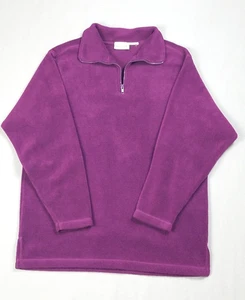 Damen Basic Edition Langarm 1/4 Zip Fleecepullover Lila - Bild 1 von 9
