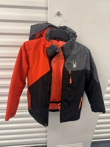 Boy’s Size 12 SPYDER jacket black, orange and gray Excellent - Picture 1 of 10
