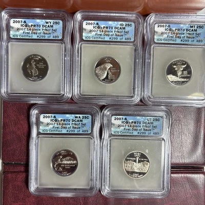 Limited Edition 5 Coin Set 2007S ICG  Certified PR70 First Day Issue. F/S! CB09 - Image 1 of 4