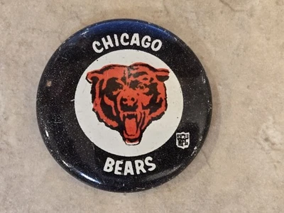 复古 1 英寸圆形 20 世纪 60 年代芝加哥熊足球胸针纽扣 AFL NFL LAR LU 线 — 第 1/3 张图片