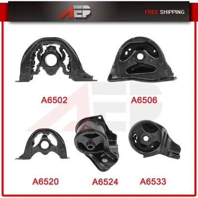 Engine Motor Mount Kit Set 5Pcs 1992-1993 For Honda Civic 1.5L For Manual - Image 1 of 4