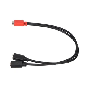 MINI DIN 6 Pin Male To 2 MINI DIN 6 Pin Female Cable Red Black Head MINI DI Fit - Picture 1 of 22