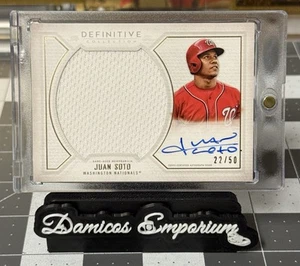 2019 Topps Definitive Collection Juan Soto Patch Autograph 22/50 Jersey # ARC-JS - Picture 1 of 2