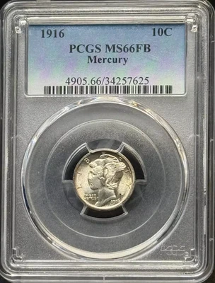 1916 Mercury Dime PCGS MS-66 FB - Image 1 of 2