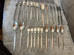Mid Century Gense FOCUS 18-8 Stainless SWEDEN Flatware 24 Pieces Spoon Fork VTG - Picture 1 of 15