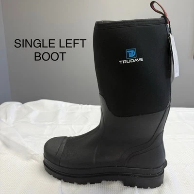 AMPUTEE SINGLE LEFT TruDave Rubber Boot Men 14 Neoprene Insulated Mud Black - Image 1 of 4