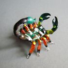 Hand Blown Glass Miniature Scorpion Figurine Collectible Unique Paint Multi Colo