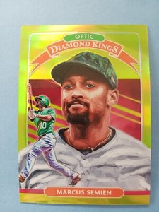 Marcus Semien 2020 Donruss Optic Lime Green Diamond Kings Parallel #10 Athletics