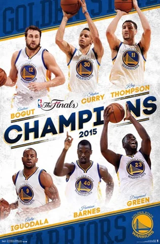 Golden State Warriors 2015 NBA CHAMPIONS 6-Player Commemorative 22x34 POSTER Cover