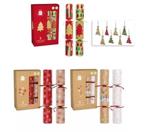 Christmas Crackers Recyclable Pack 8 Family Giftmaker Traditional Festive Eco - Picture 1 of 7